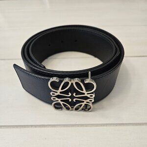 Loewe Reversible Anagram Navy/Black Calf Leather Belt 100cm